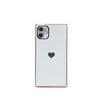 6D гальванизированный квадрат с сердечками подходит для iPhone17 Apple 15/16ProMax/XR полностью закрывающий силиконовый чехол для мобильного телефона.