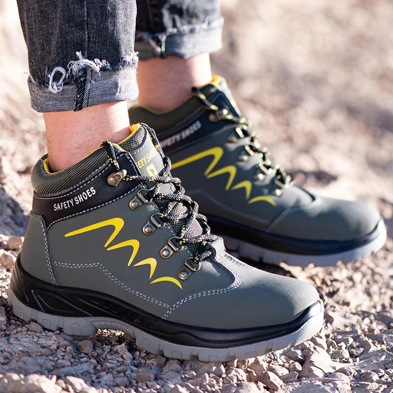 Водонепроницаемые мужские защитные рабочие ботинки со стальным подноском, ударопрочные и устойчивые к проколам, для приключений на открытом воздухе, пеших походов, промышленные ботинки