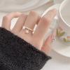 Adjustable Open Ring With Star Charm Zircon Pendant Women Minimalist Boho Jewelry Gift