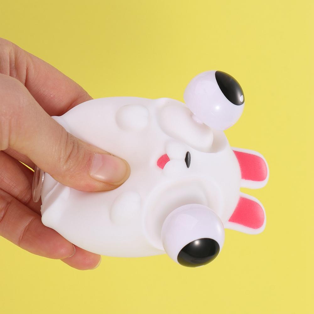 Soft Rabbit Fidget Toys Slow Rebound Puppy Squeeze Toy Piggy Pop Eye Squeeze Sensory Toys  Adult