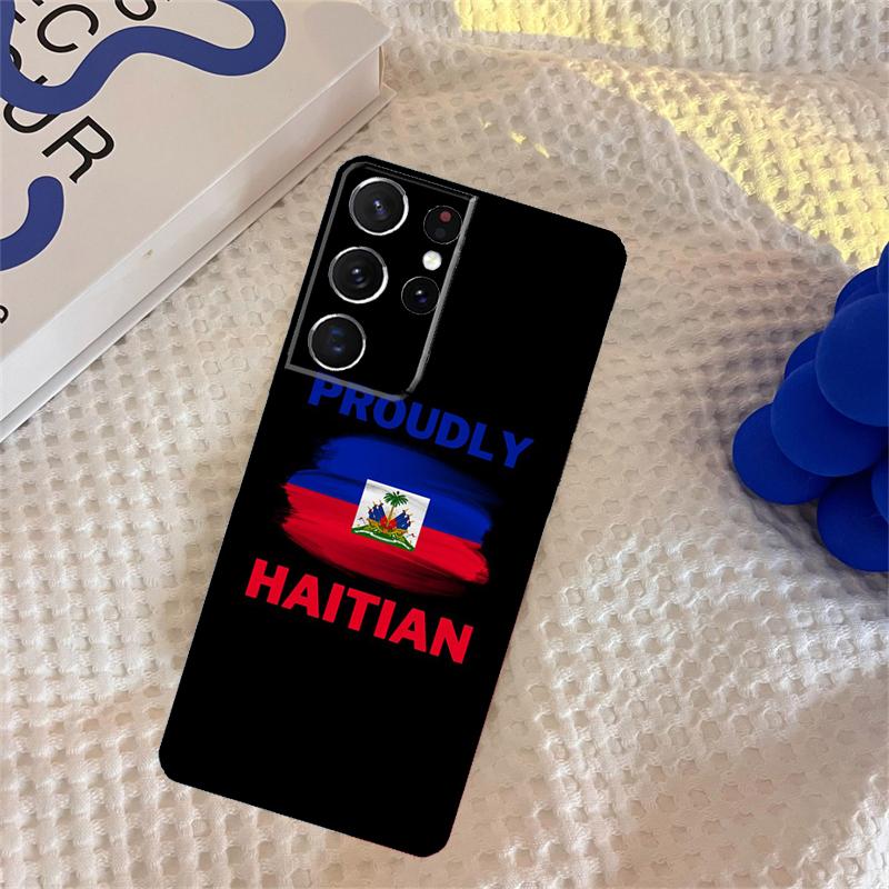 Haiti Haitian Flag Phone Case For Samsung Galaxy S25 Ultra S9 S10 S20 S22 S21 S23 Plus S24 FE Portector Cover