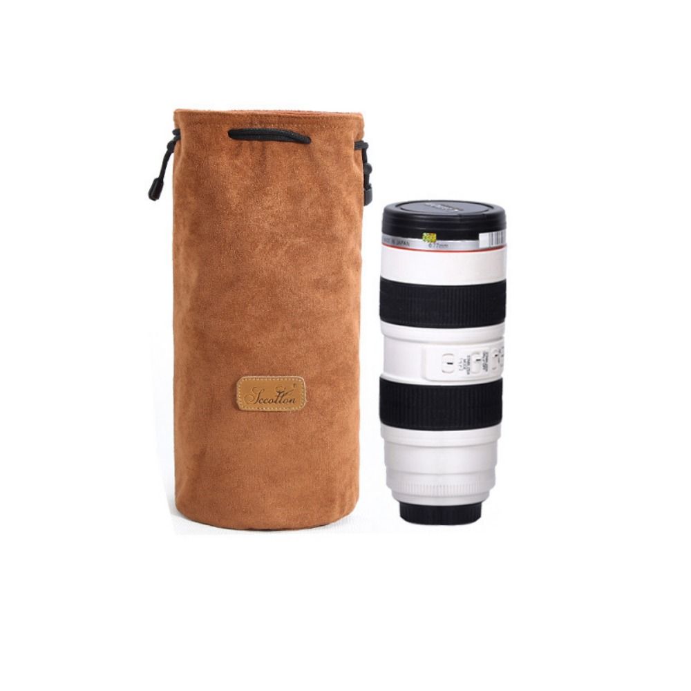 Portable Camera Storage Bag Soft Lens Protective Case Vintage Lens Pouch for Canon/Nikon Camera