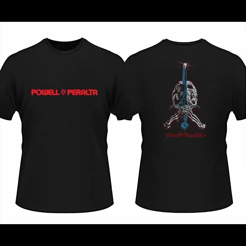 2025 Новая мужская футболка с черепом Powell Peralta Sports Скейтборд Мировой финал Мировой фристайл Принт Харадзюку Комфортное худи