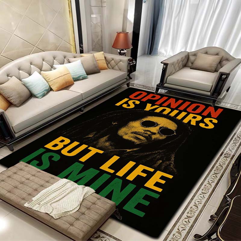 Bob Marley Album Carpet Reggae Music Jamaican Style 3D Flannel Carpet Home Living Room Bedroom Decoration Bathroom Carpet Gift