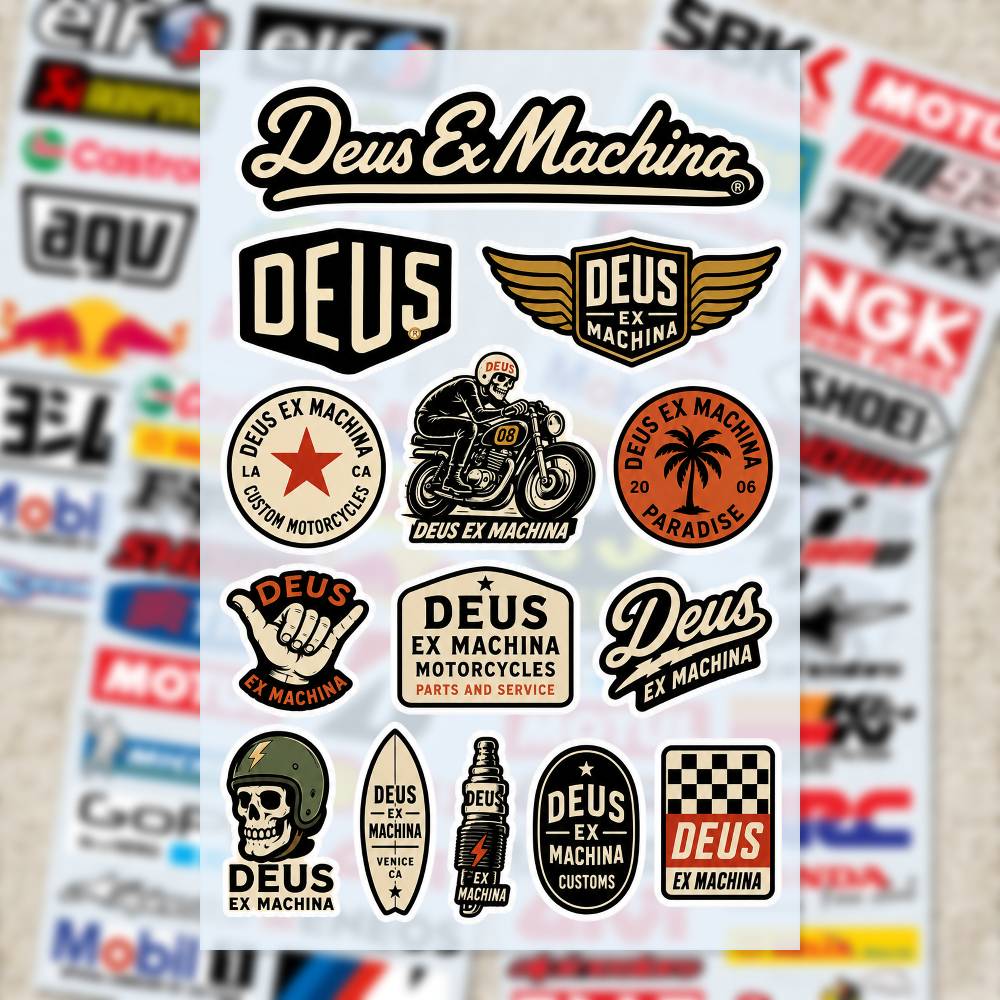 D-Deus ex M-Machina Decal Set High Quality Printed and Cut Stickers Motorcycle Sticker