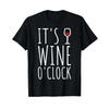 Its Wine OClock Red Glass Funny T Shirt Vintage Washed Versatile Top For Everyday Wear Designer Clothes Graphic Fashion Soft