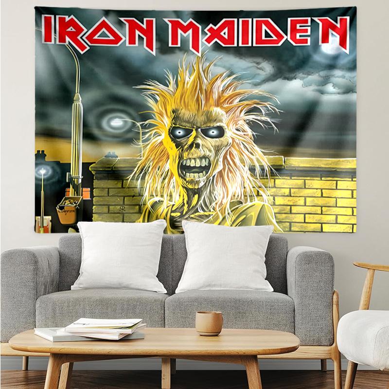 Гобелен с изображением группы Iron Maiden для спальни, эстетичный гобелен для классной комнаты, настенное панно для гостиной, общежития, офиса, идеальный творческий подарок