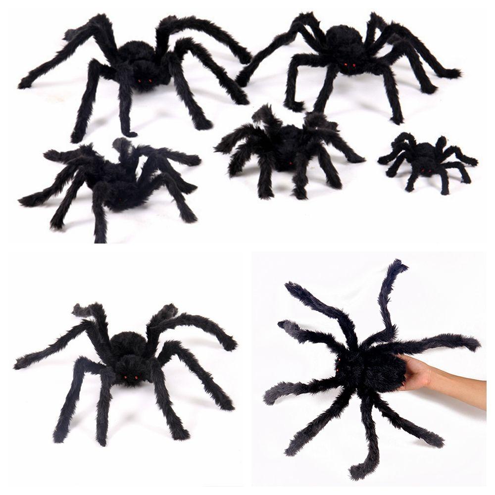 Party Supplies Horror Atmosphere Black Plush Spider Haunted House Halloween Decoration Bar Ornament