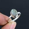 Green Labradorite Stone Cabochon Hand Crafted Stone Fine Polished 925 Sterling Silver Ring with Unique Design Gift Wedding Engagement