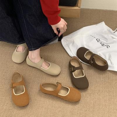 2025 новые французские ретро туфли Мэри Джейн женские туфли на плоской подошве с сумкой на каблуке, одинарные туфли с фееричным вырезом, туфли-бини