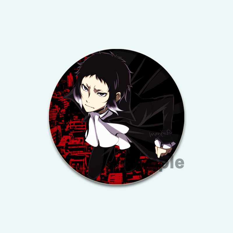 32/44/58mm Anime Bungo Stray Dogs Pins Dazai Osamu Cartoon Badge Armed Detective Agency Handmade Brooches Breastpin for Backpack Clothes