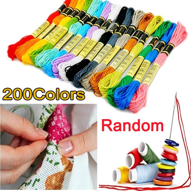 200 разноцветных ниток для вышивания мулине, нитки для вышивания крестиком, рукоделие, хлопок премиум-класса для вышивания крестиком