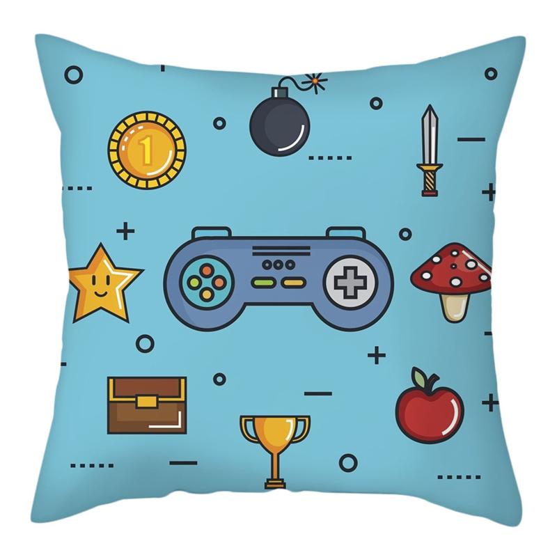 Новый чехол для подушки Game Lover, синий чехол для подушки с ручкой клавиатуры, гарнитура, наволочка, геймерское кресло, декор автомобиля, защита, наволочки на талию