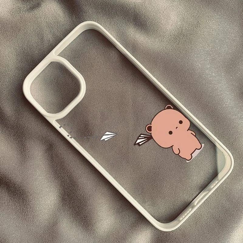 Cute Cartoon Couple Paired Funda iPhone Case For iPhone 17 16 15Pro Max 11 12 13 14Pro Plus Anti-Fall coque iphone Shell Bumper
