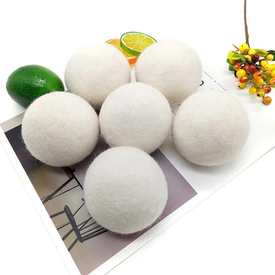 6/12Pcs Wool Dryer Balls 6/7/8CM 3 Sizes Organic Natural Fabric Softener Reduce Drying Time Hypoallergenic Reusable Hand-Felted Laundry Balls