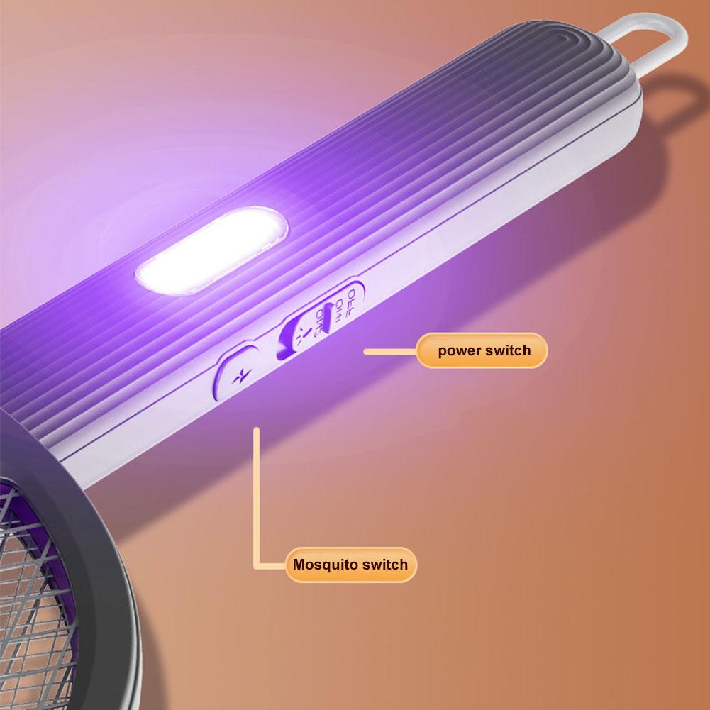 Foldable Insect Racket Electric Fly Swatter USB Rechargeable Fly Killer Portable Bug Zapper Trap Lamp Fly Trap Indoor Outdoor