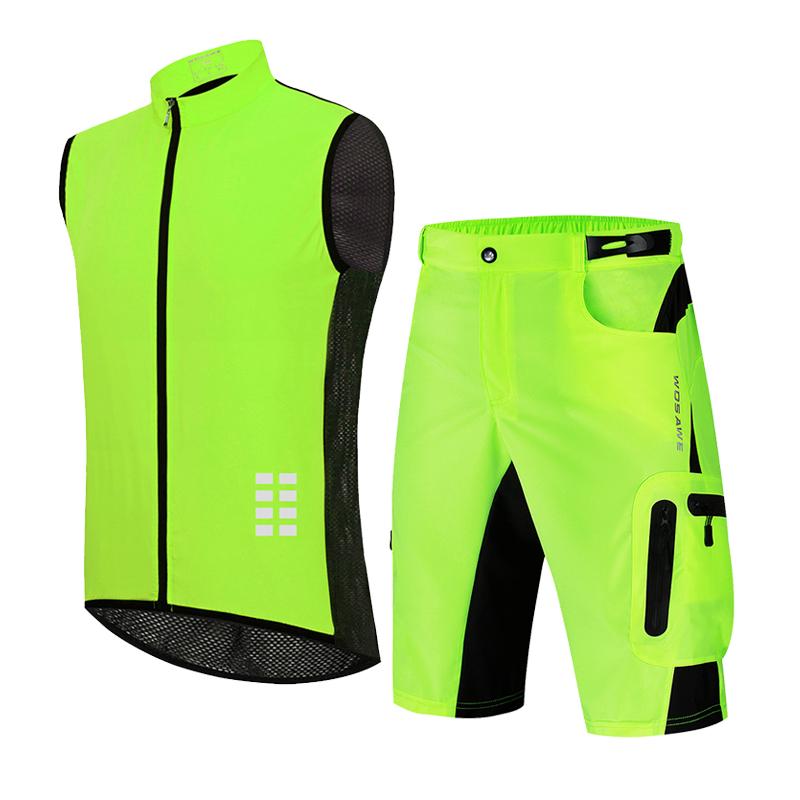 Wosawe Мужские спортивные комплекты, быстросохнущая майка без рукавов, велосипедный жилет для горного велосипеда, шорты, комплекты, легкие дышащие быстросохнущие полуштаны для пешего туризма, кемпинга
