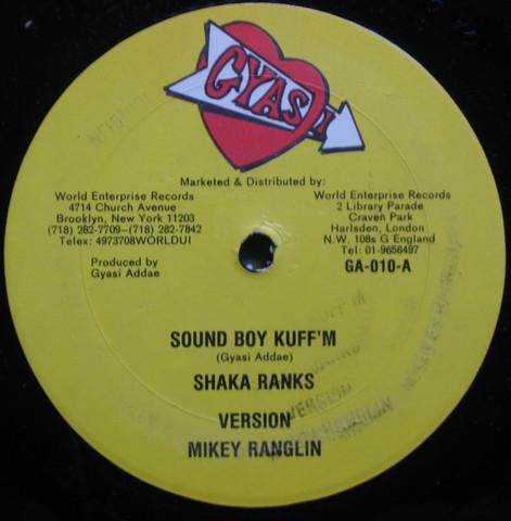 12inch Record SHAKA RANKS Sound Boy Kuffm GA010 Gyasi 1987 US Reggae Ska Dub Used