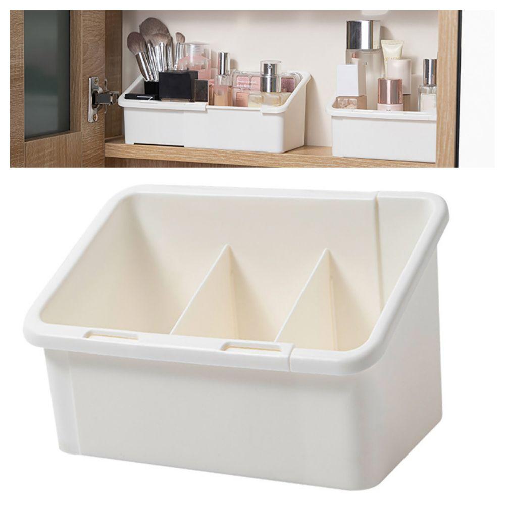 Expandable Design Cosmetic Storage Box White Desktop Storage Rack Bathroom Organization