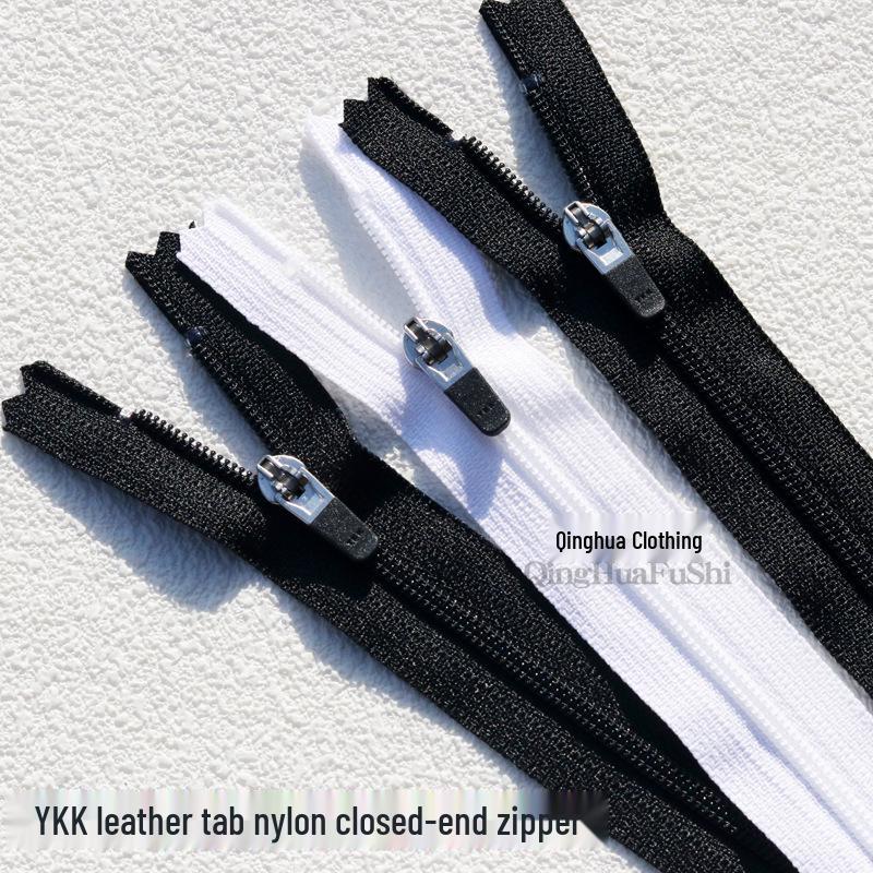 Нет. 3 нейлоновая молния YKK с закрытым концом и фиксатором для брюк (20-25 см)