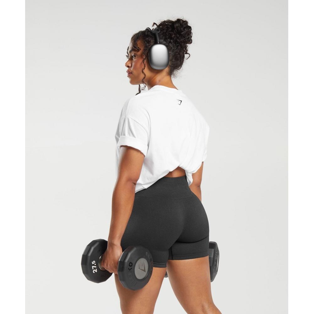 Gymshark Адаптируйте бесшовные шорты Fleck Black Smokey Grey B6a1j Bb39