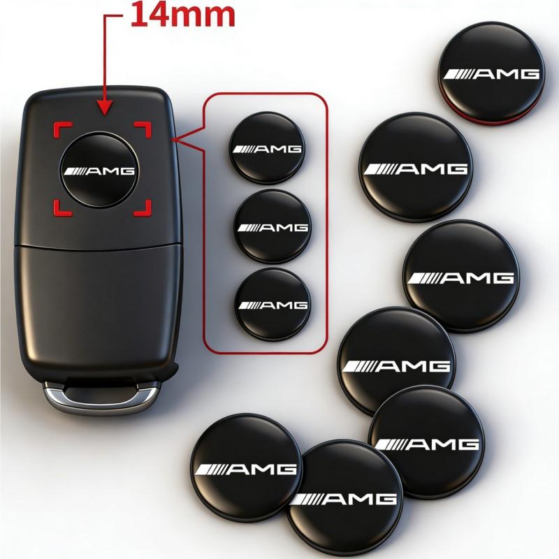 AMG Car Emblem Stickers Auto Remote Key Logo For Mercedes Benz AMG A B C E G CLA W211 W203 W204 C260 E300L A200L GLC300 CLA FD1