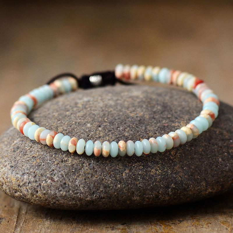 Luxury New Stone Handmade Beaded Men's and Women's Bracelets Turquoise Adjustable Bracelets European and American Fashion Jewelry Couple Gifts