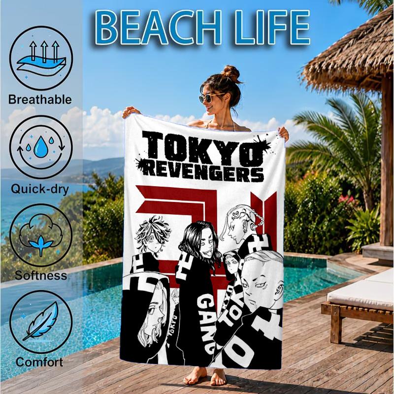 Tokyo anime Beach Towel, Microfiber Beach Towel, Perfect For Pool, Beach, Travel, Home Decor Beach Party Fan gifts
