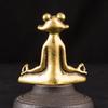 Zen Frog Sculpture Statue Sitting Brass Vintage Holder Incense Ornament Desk KTY