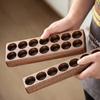 Прочная стойка для бутылочек с эфирными маслами из натурального дерева, большая вместимость, подставка для парфюмерии, 6 или 12 ячеек, многоцелевая настольная витрина