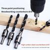 4pcs Three Pointed Woodworking Counterbore Drill 3-10mm Reaming Drill Screw Chamfering Drill Bit Hole Opener Tool Set