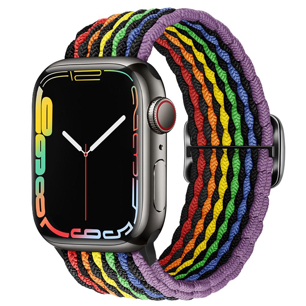 Нейлоновый ремешок для Apple Watch band 44 мм 45 мм 49 мм 42 мм 40 мм 41 мм 44 мм Эластичный плетеный браслет Solo correa Series 9 8 7 6 5 4 SE Ultra