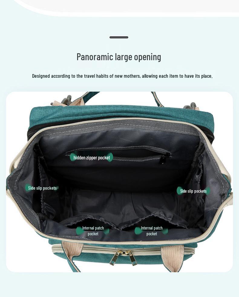 Multifunctional Diaper Backpack & Folding Baby Bed Combo - Stylish 2020 Design for Moms