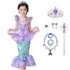 Princess Dress for Kids Cosplay Costume Luxury Set Mermaid Heart Magic Mermaid Original 100cm NT5090 [CREDIBLE] 8-piece - (Princess Dress, Tiara,