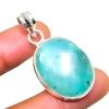 Amazonite Gemstone 925 Silver Plated Handmade Jewelry Pendant 1.51"