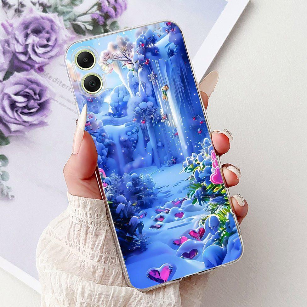 Чехол для Samsung A05 Прозрачный Милый Кот Модный Цветочный Крутой Расписной Задний Чехол Для Телефона Samsung Galaxy A05 SM-A055F SM-A055M
