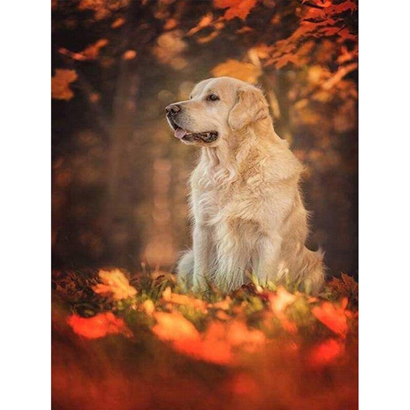 DIY5D Diamond Painting Dog Diamond Embroidery Rhinestone Full Round/Mosaic Animal Cross Stitch Home Decor Manual Art Gift