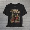 Psychobilly T-Shirt Zombie Rockabilly Tee Upright Bass Graphic Shirt Tee Horror Punk Gift For Fan Unisex Ladies Long Sleeve Hoodie