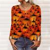Long Sleeve Shirts For Women Halloween Pattern Print Graphic Tees Blouses Casual Plus Size Basic Tops Pullover