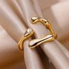 Модные 925 Серебряные Панк Изогнутые Кольца Открытия Мужские Женские Простой Дизайн Золото Серебряный Цвет Геометрическое Кольцо На Палец