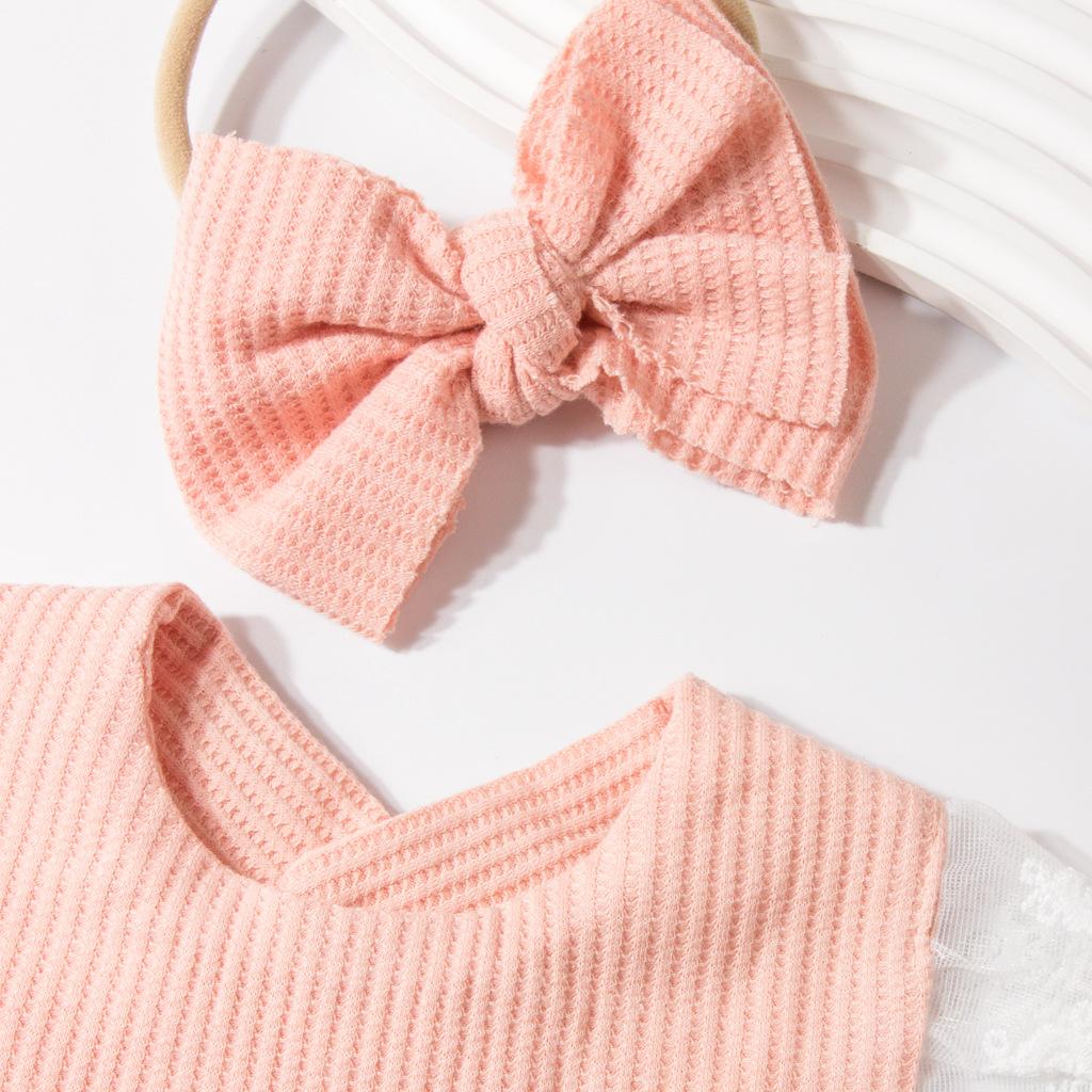 Baby Bib Set Bowknot Headband and Bib Combination Four Seasons Pure Cotton/Nylon for Baby Boys & Girls