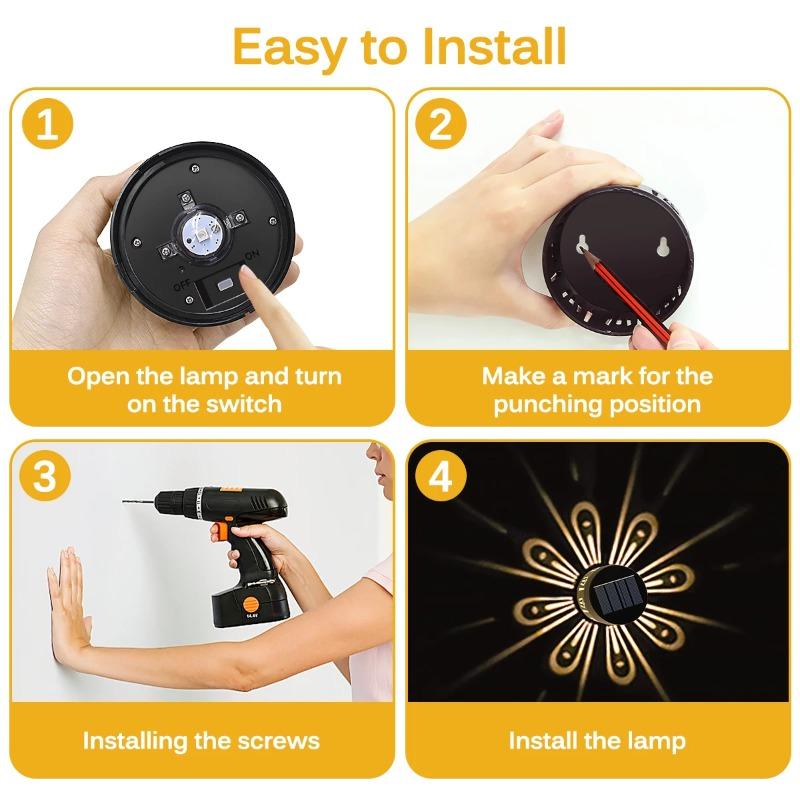 Солнечные фонари для забора, уличные декоративные уличные садовые водонепроницаемые ступеньки, тени для украшения сливы, светильник для стены, патио