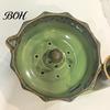 Ceramic Fruit Bowl for Kitchen Berry Washing with Drainage Holes, Self Rinsing Swirl Wide Mouth Lace Edge Colander, Large Capacity Colander