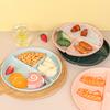 Home Breakfast Tableware Children Three Compartment Divided Meal Plate Weight Loss Ration Unbreakable Dish Plate