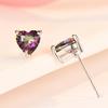 Мистический серебряный цвет Радужный топаз Серьги-гвоздики в форме сердца Свадебные украшения для женщин