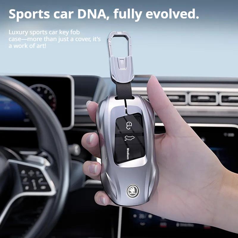Zinc Alloy Car Key Case Cover for Skoda VRS Octavia Kamiq Kodiaq Karoq RS Superb Fabia Rapid Key Protection Cover Accessories ES7