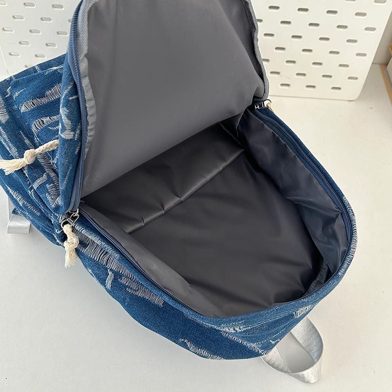 Большая вместимость джинсового рюкзака в стиле колледжа, школьная сумка для студента, женская дорожная сумка