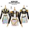 Косплей Девушка-Охотница на Демонов K-pop: Сценические костюмы Зои, Люми, Миры Черное Золото