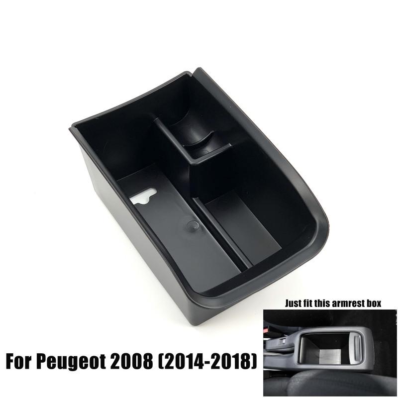 Автомобильный ящик для хранения подлокотника для Peugeot 308 408 2008 3008 4008 5008 Контейнер для центральной консоли Органайзер для хранения Автомобильный аксессуар
