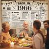 Украшения для вечеринки в честь 60-летия, Винтажный баннер «Назад в 1966» Постер для вечеринки в честь 60-летия Реквизит Винтажный фон 1966 года